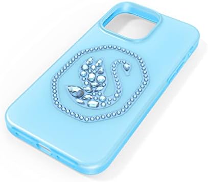 Swarovski Signum Okostelefon az iPhone számára, 13 Pro Max, Kék Swarovski Hattyú-Motívum, Kék Swarovski Kristályok egy