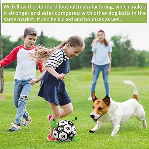QDAN Kutya Játékok, Futball-Labda Pántokkal, Interaktív Kutya Játékok Kötélhúzás, Kiskutya, Születésnapi Ajándékok,