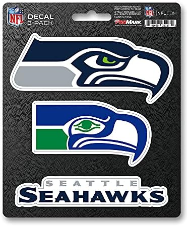 Fanmats NFL Seattle Seahawks Csapata Matrica, 3-Pack Zöld, Szabvány