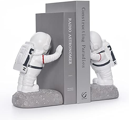 Kakizzy Űrhajós Tér Könyvtámasz, Fehér Könyv, Dugók, Könyvtámasz, hogy Tartsa Könyvek Űrhajós Dekoráció Gyerek Szoba