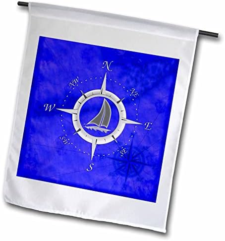 3dRose Hűvös tengeri compass rose design kék térkép a Florida Keys. - Flags (fl_352001_2)