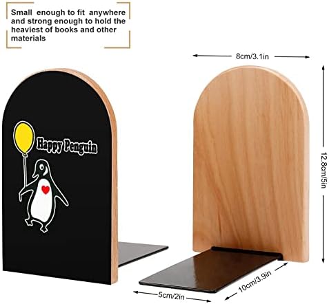 Boldog Pingvin Fa Könyvtámasz Divatos, Dekoratív Könyv Állni az Otthoni, illetve Irodai Polcok Készlet 2