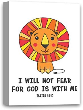 Nem Félek az Isten van Velem, Vászon Idézetek Oroszlán Illusztráció, a Bibliai Idézetek a Művészet Biblia-Versek Gyerekeknek