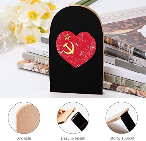 A kommunizmus Szovjetunió Retro Zászló Fa a Könyv végül Dekoratív Nem csúszós Könyvtámasz Asztal Polc tartó Nehéz Könyvek,
