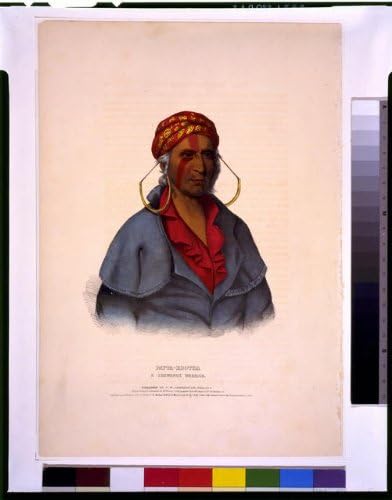 HistoricalFindings Fotó: Payta-Kootha,Shawanoe Harcos,az Indiánok Észak-Amerikában,Fülbevaló,1838