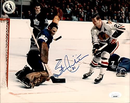 Stan Mikita Aláírt Chicago Blackhawks 8x10 Fotó SZÖVETSÉG COA - Dedikált NHL-Fotók