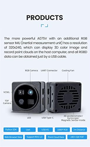 Sipeed MaixSense A075V 1080P RGBD TOF 3D Mélység Látás MCU ROS Kamera Fedélzeti Cortex A7@1.5GHz CPU 0.4 T NPU a UART