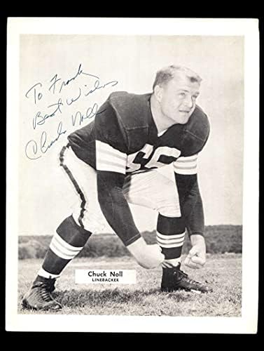 Chuck Noll SZÖVETSÉG Coa Aláírt 8x10-es Évjárat 1950-es Browns Fotó Autogramot