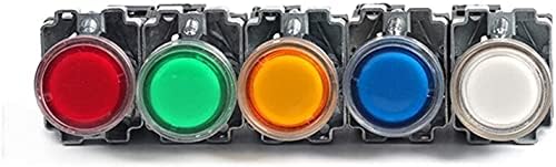 IENYU 22mm Pillanatnyi XB2-BW3361 Kerek Nyomógomb Kapcsoló LED/Neon Fény 1NO 24V/AC220V/AC380V (Szín : Zöld, Nem, Méret