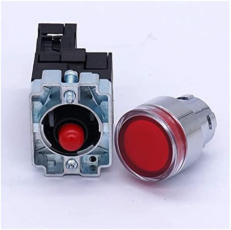 Wtukmo 22mm 1 NC Piros LED-es Nyomógomb Kapcsoló 440V 10A Nyomógombos Kapcsolók LED Feszültség 110V