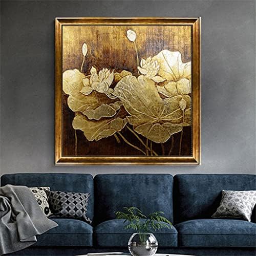 Kézzel Festett Művészeti Texturált olajfestmény - Absztrakt Növény, Virág, Lótusz Négyzetméter Modern Murális Művészet