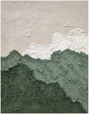 ZZCPT Kézzel Festett Festmények - Tiszta kézzel festett olajfestmény egyszerű zöld erdő hálószoba három-dimenziós textúra