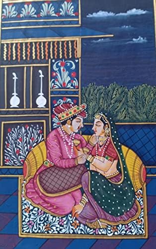 Miniatűr Festmény Indiai Királyi Szerelmes Pár